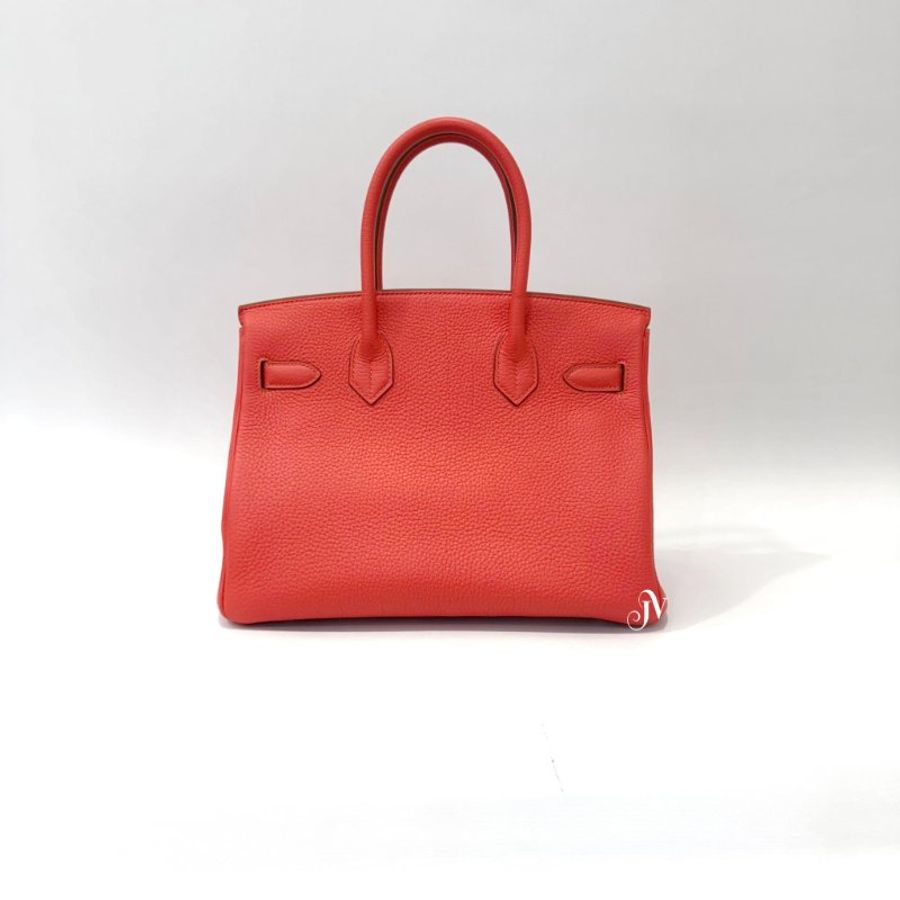 JS0165-Hermes T5玫瑰粉T/C銀釦30cm柏金Birkin-4