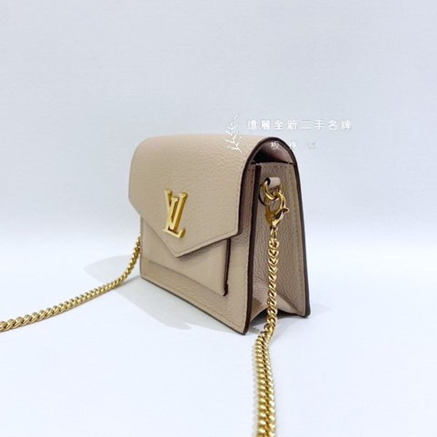 LV Mylockme灰褐色牛皮迷你鍊包M69204-3
