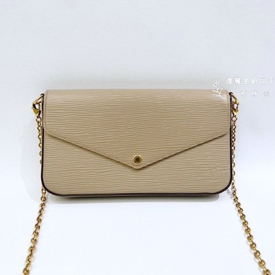 LV Felicie Pochette裸色EPI三合一信封包M68758-3