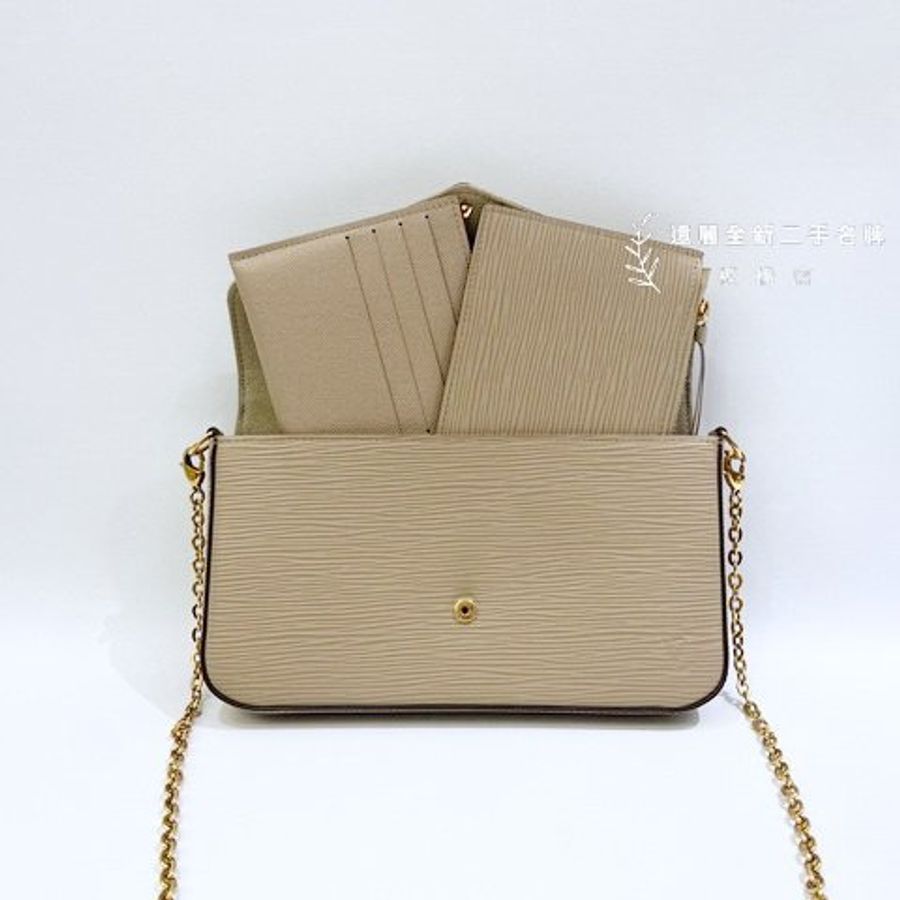 LV Felicie Pochette裸色EPI三合一信封包M68758-8
