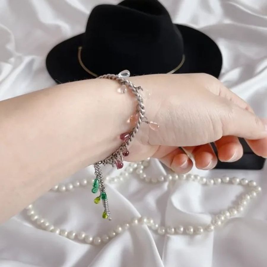 Chanel Vintage 中古品 彩色琉璃手鏈【微瑕疵留意細節圖】-6