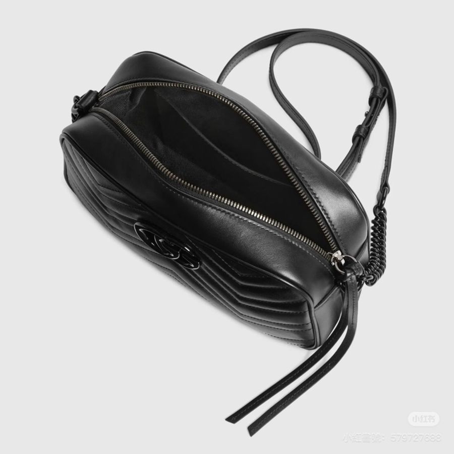 Gucci Marmont SoBlack 24cm黑扣馬蒙相機包🖤99新全配🉑送禮-6