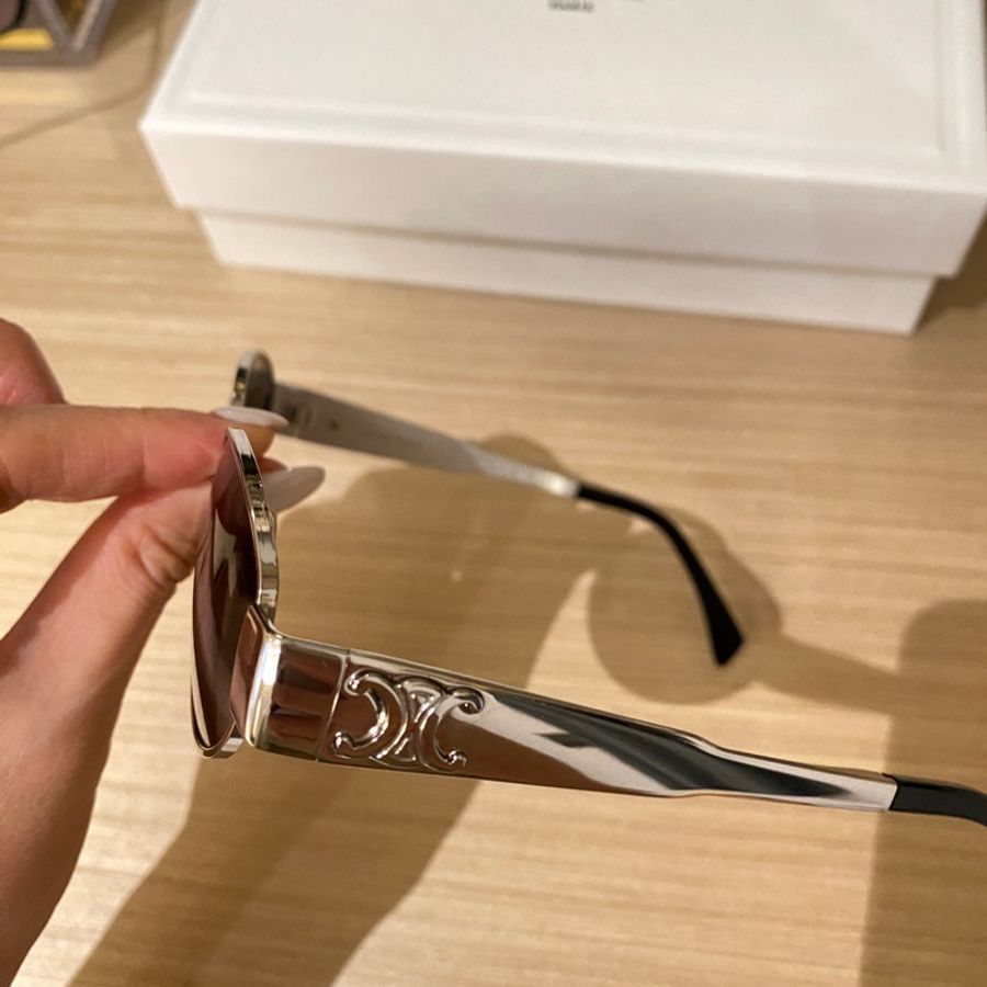 CELINE 凱旋門 CL40235U 16A 太陽眼鏡 墨鏡 銀框 劉宇寧同款-3