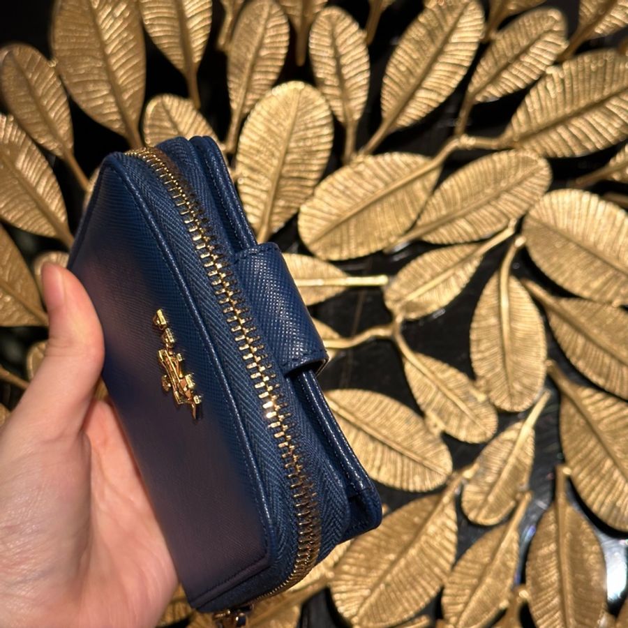 99新🌟prada #藍色 #荔枝牛皮 #短夾 #錢包-7