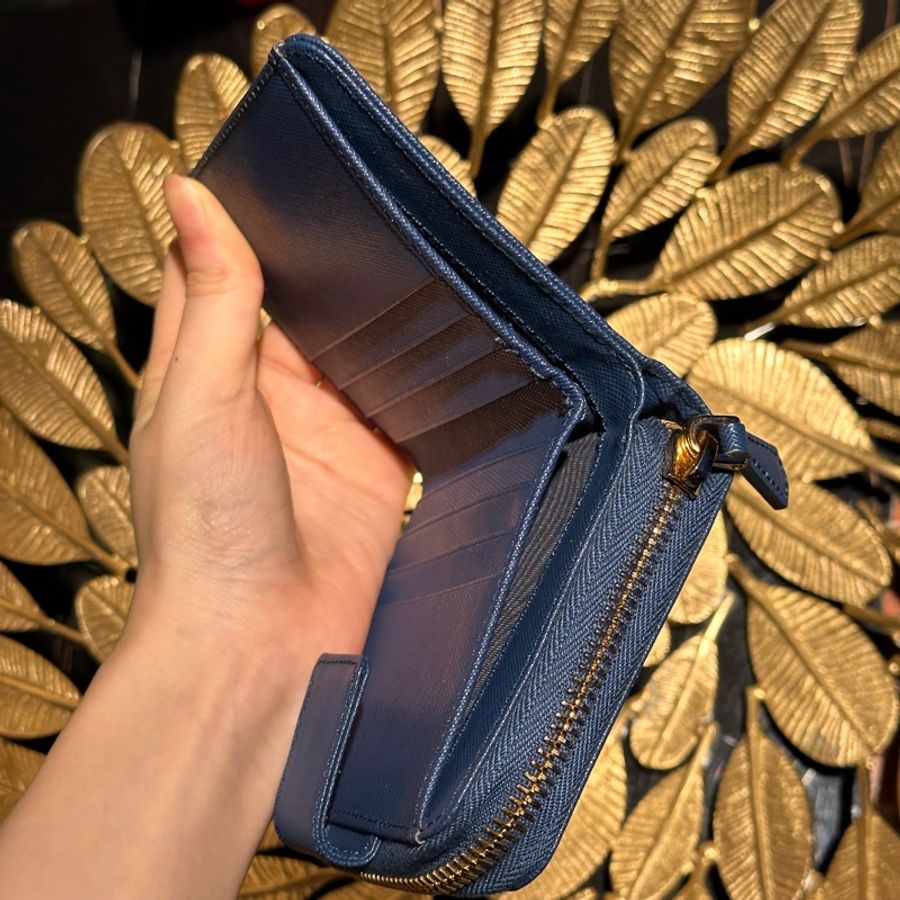 99新🌟prada #藍色 #荔枝牛皮 #短夾 #錢包-11