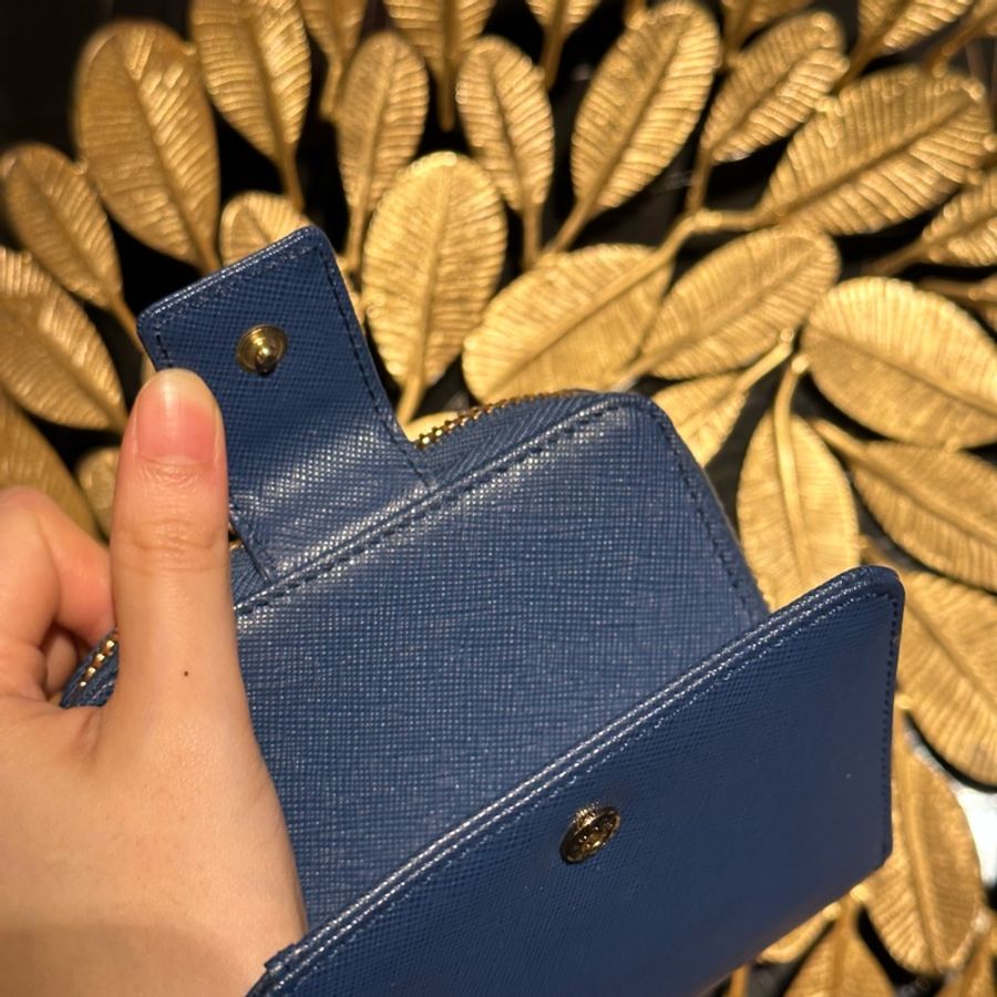 99新🌟prada #藍色 #荔枝牛皮 #短夾 #錢包-12