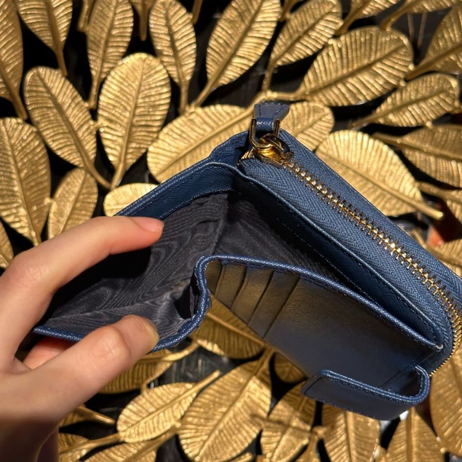 99新🌟prada #藍色 #荔枝牛皮 #短夾 #錢包-13