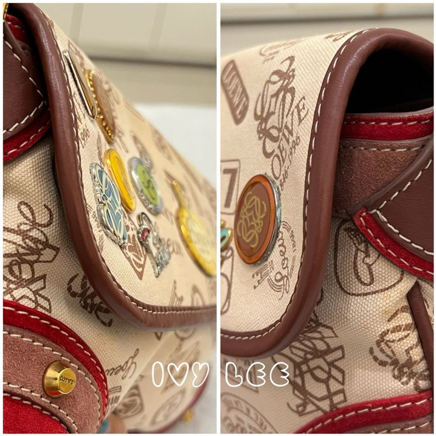 Loewe 160 週年紀念款 圖案徽章米色 腋下包 肩背包 手提包 正品 二手精品-21
