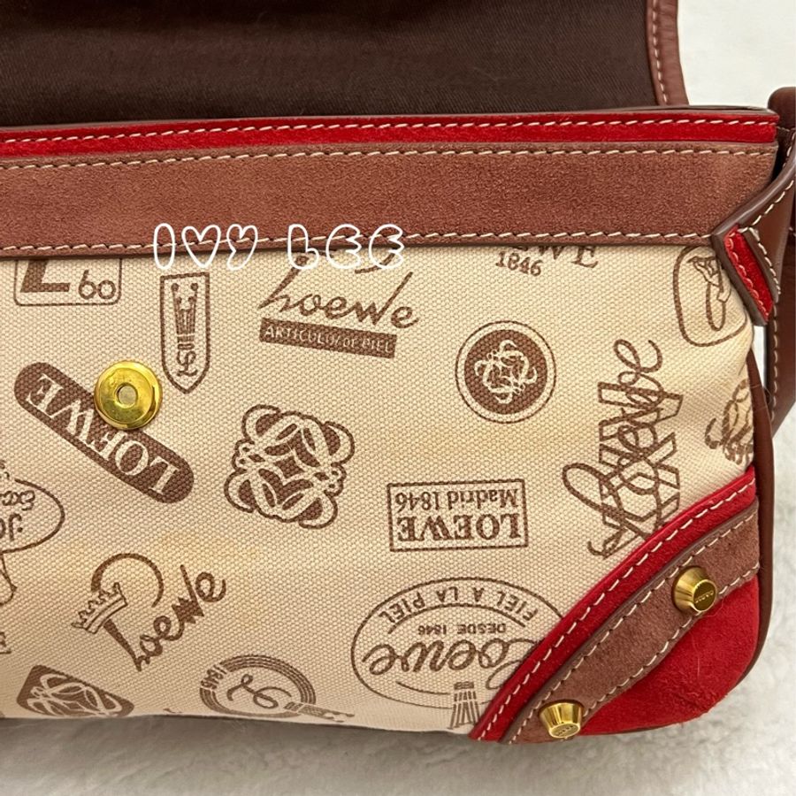 Loewe 160 週年紀念款 圖案徽章米色 腋下包 肩背包 手提包 正品 二手精品-33