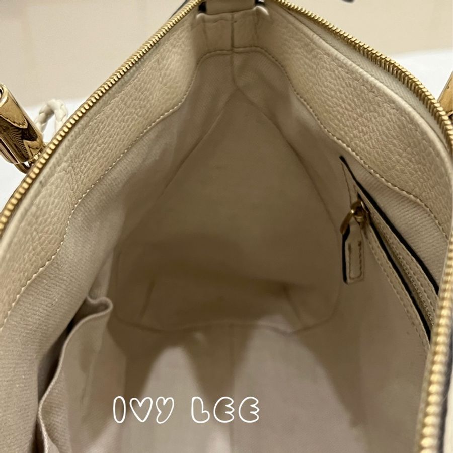 Gucci Bella (待付款、勿下單)手提包 斜背包 米色白色 282300 帆布 竹節 正品 二手精品-7