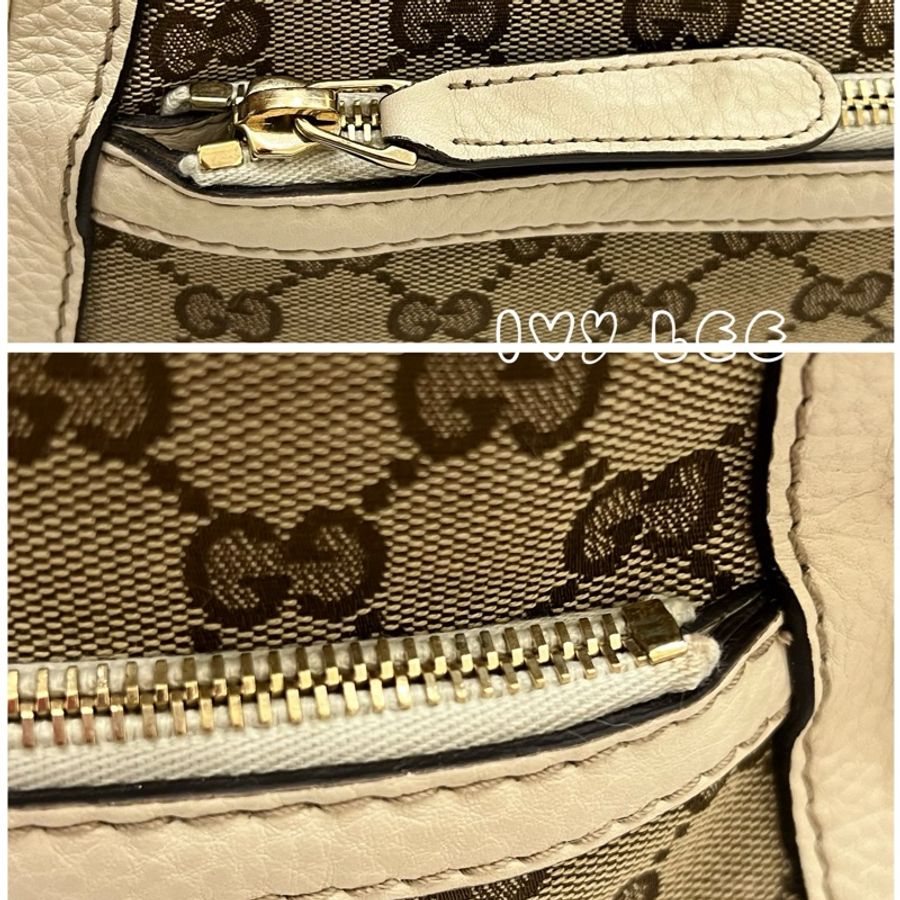 Gucci Bella (待付款、勿下單)手提包 斜背包 米色白色 282300 帆布 竹節 正品 二手精品-21