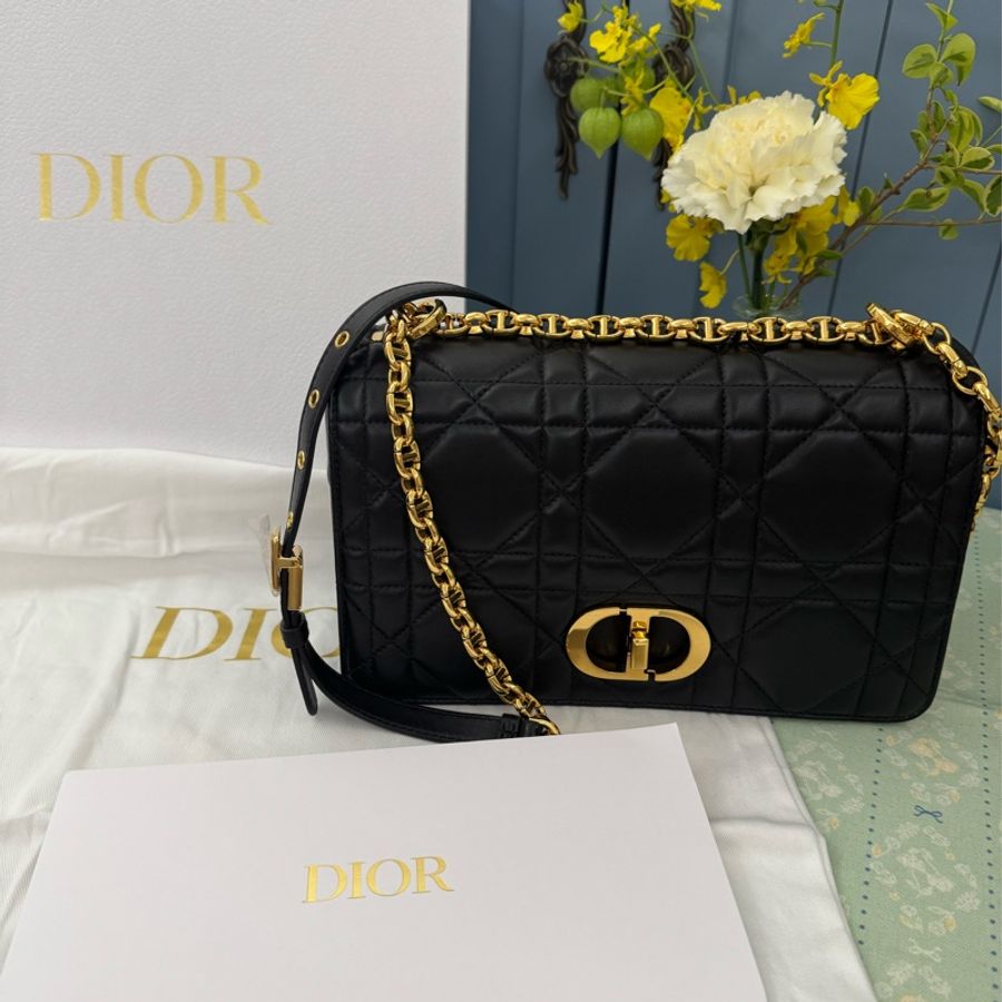 Soft Dior Cato 黑色藤格紋羊皮包-0