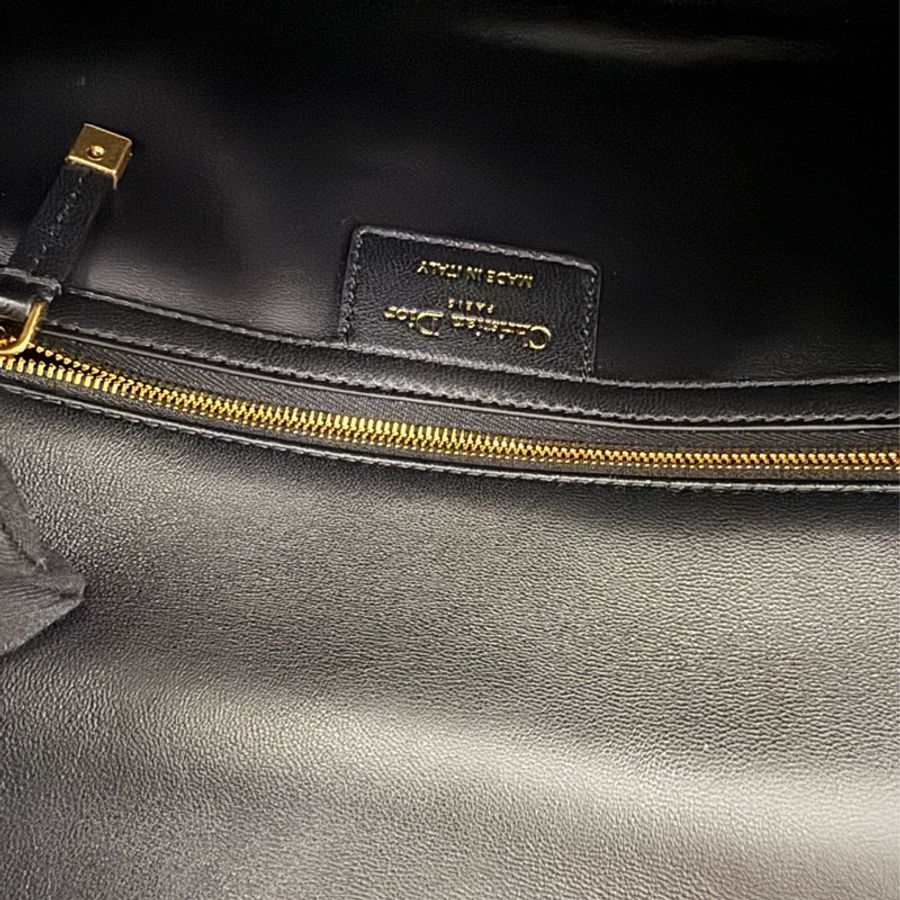 Soft Dior Cato 黑色藤格紋羊皮包-7