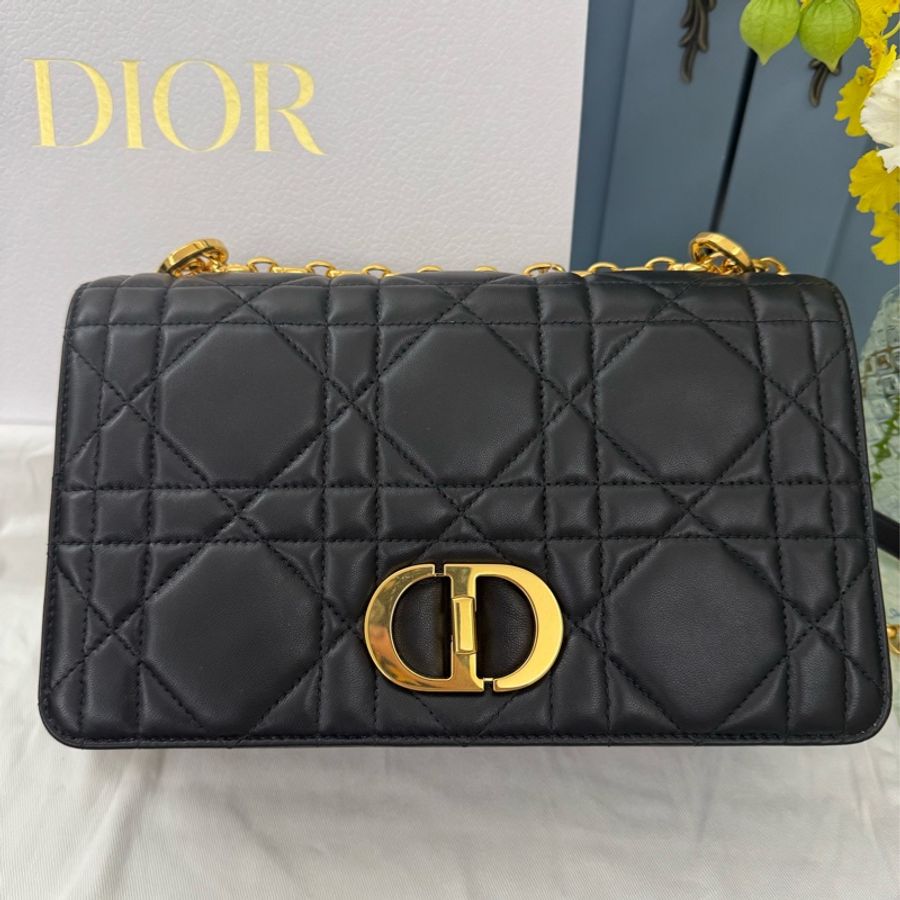 Soft Dior Cato 黑色藤格紋羊皮包-8