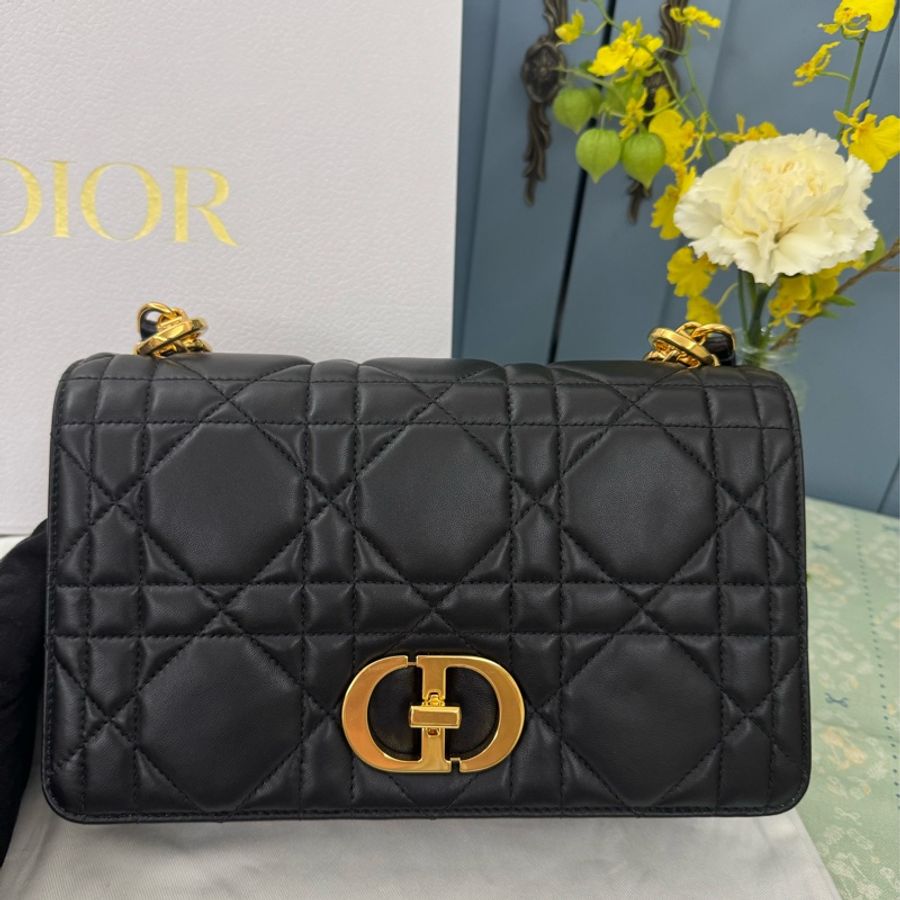 Soft Dior Cato 黑色藤格紋羊皮包-10