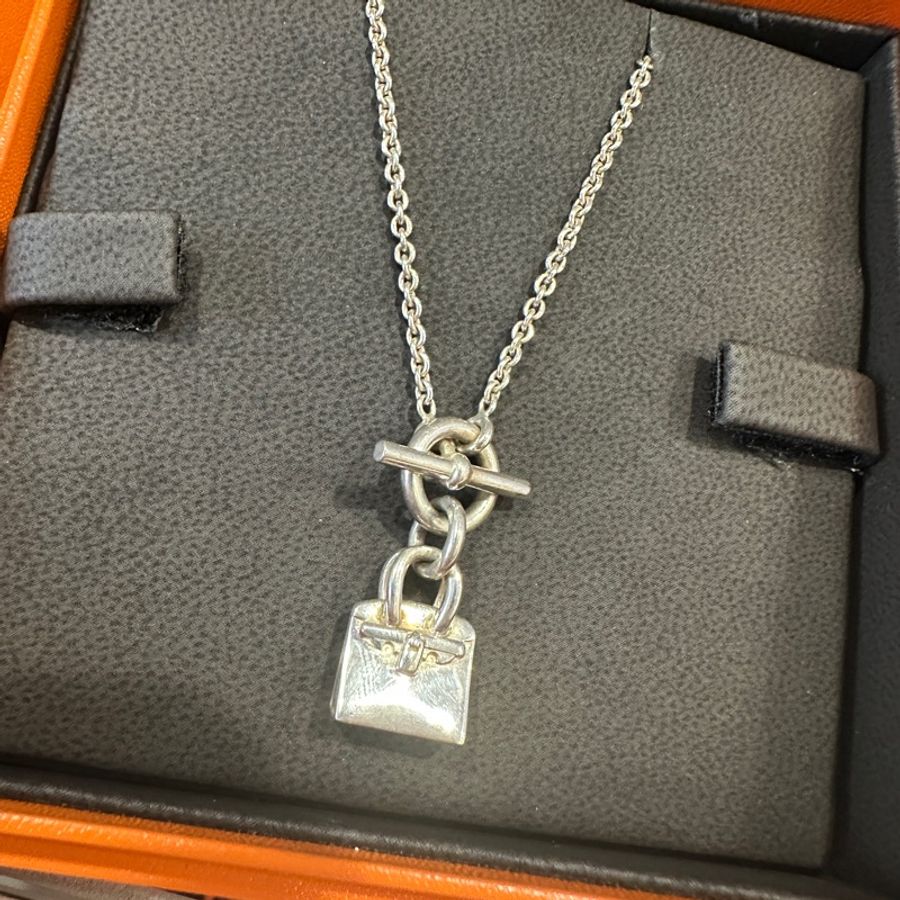 Hermes Birkin鉑金包項鍊(銀)-1