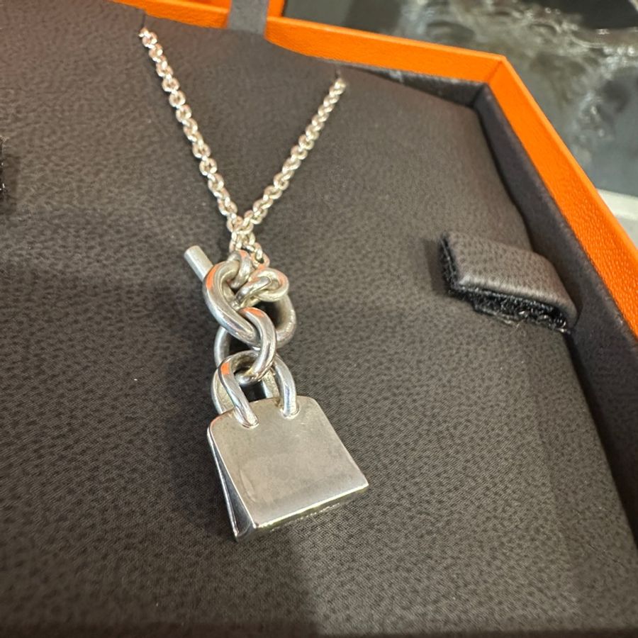 Hermes Birkin鉑金包項鍊(銀)-3
