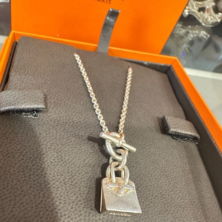 Hermes Birkin鉑金包項鍊(銀)-11