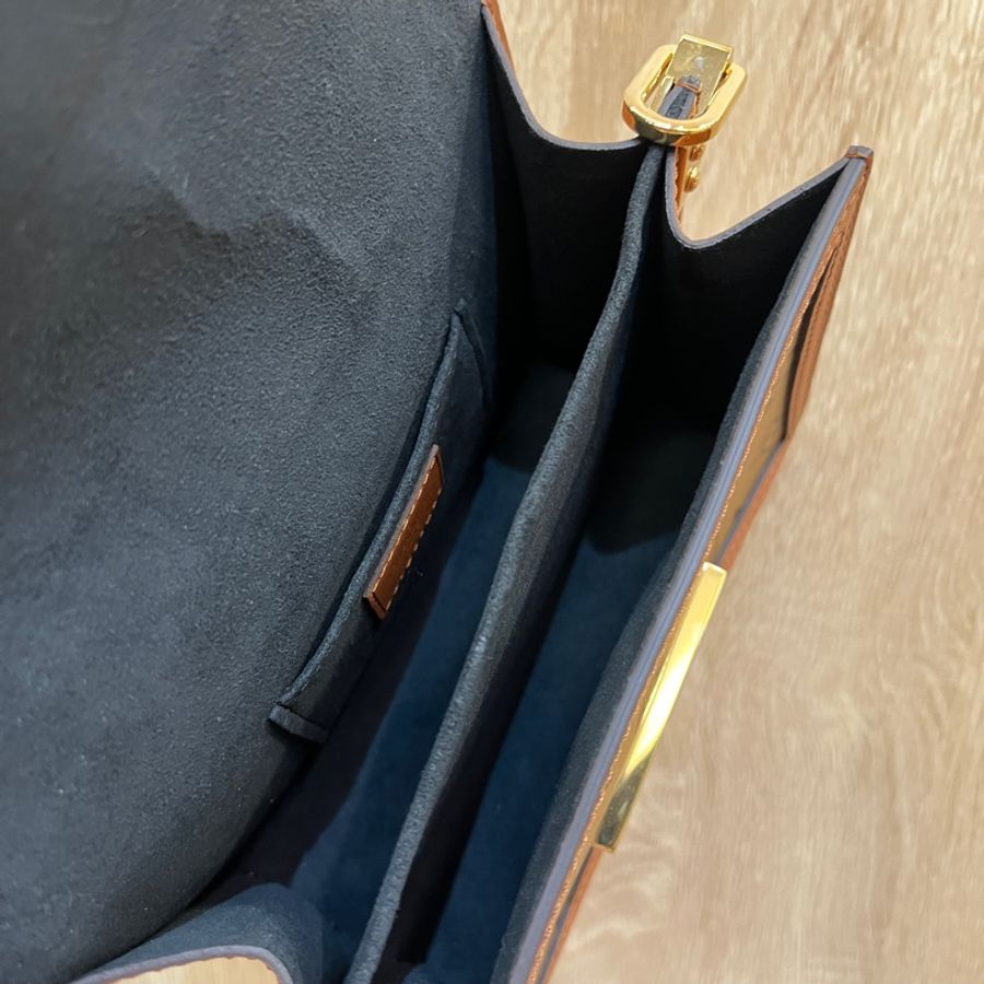 LV 雙色原花Mini Dauphine金釦肩斜背包M45959-12