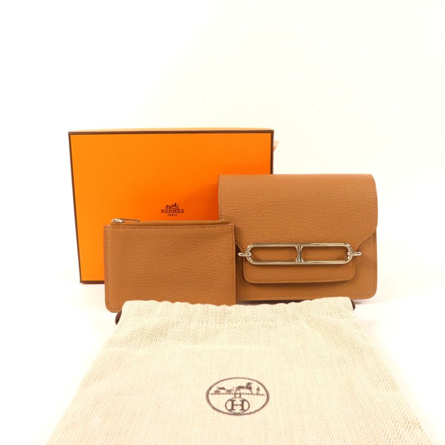 HERMES 【激減優惠】Chevre皮革Roulis Slim銀扣錢包-9