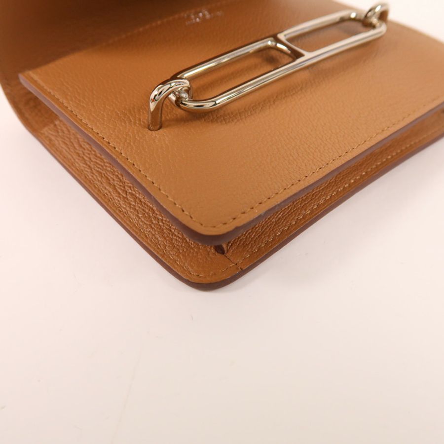 HERMES 【激減優惠】Chevre皮革Roulis Slim銀扣錢包-11