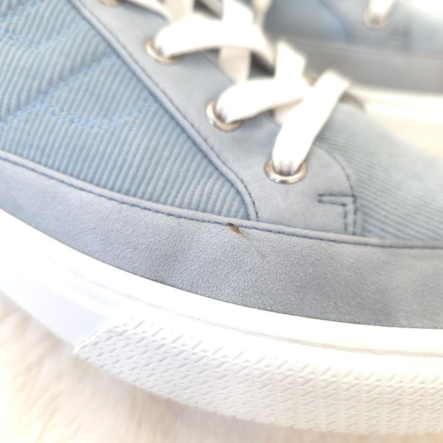 Hermès 麂皮帆布休閒鞋 淺藍 44-7