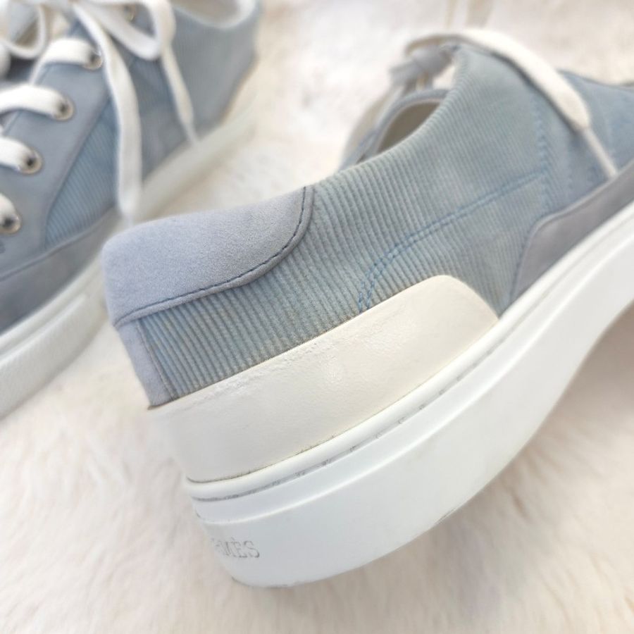 Hermès 麂皮帆布休閒鞋 淺藍 44-11