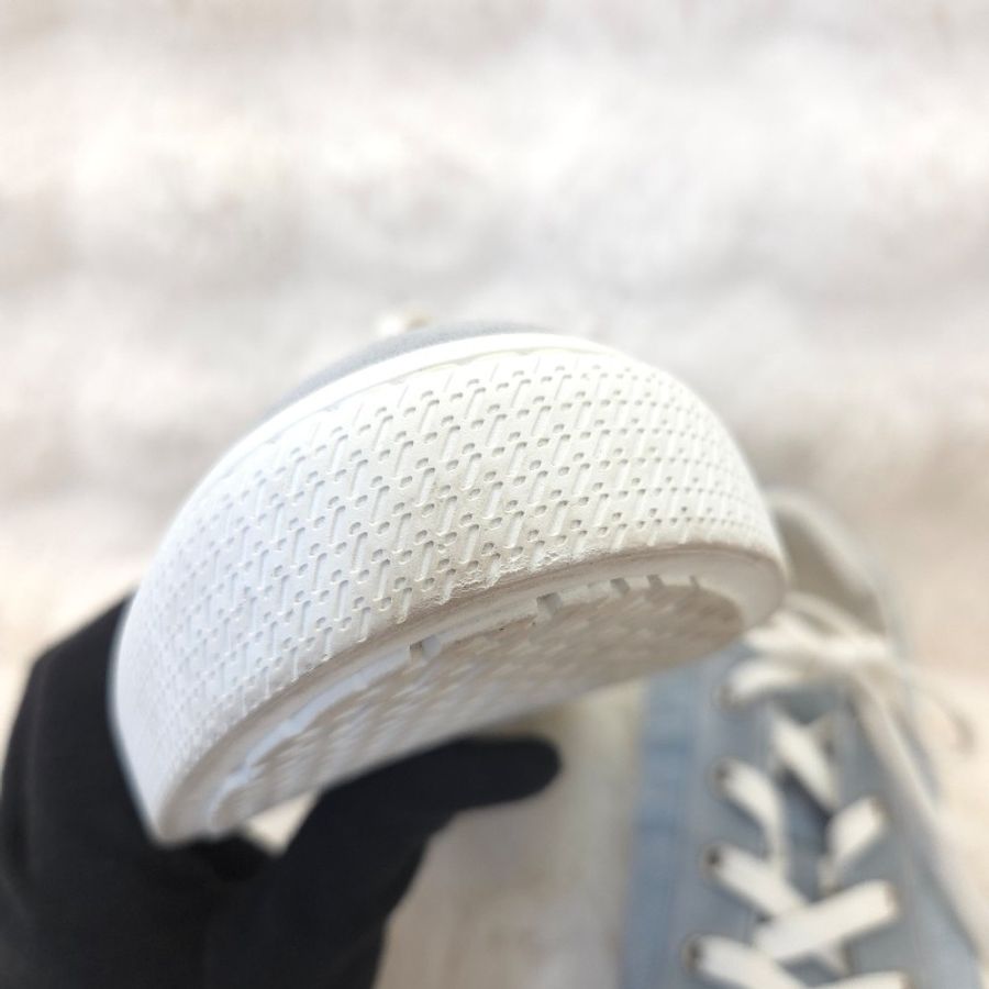 Hermès 麂皮帆布休閒鞋 淺藍 44-13