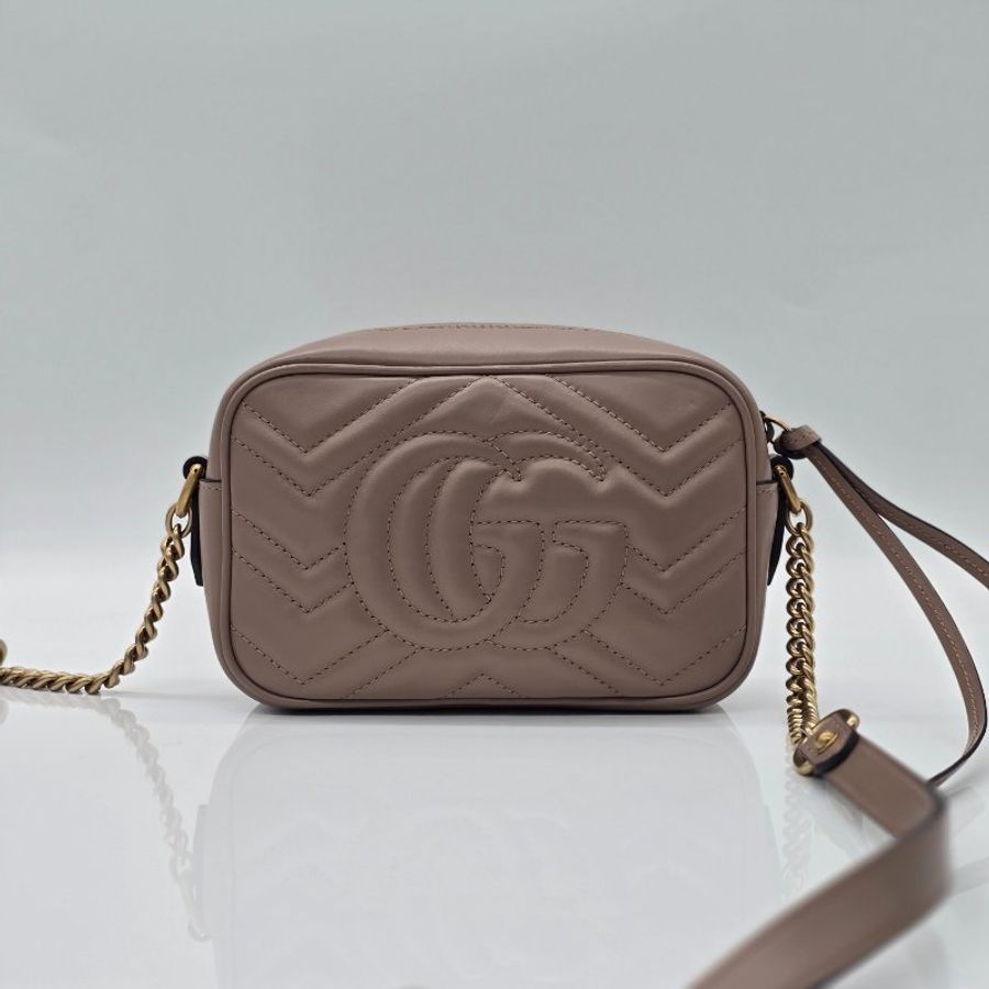 【全新♥️配件齊全】GUCCI Marmont 藕粉色 迷你相機包 斜背包-2