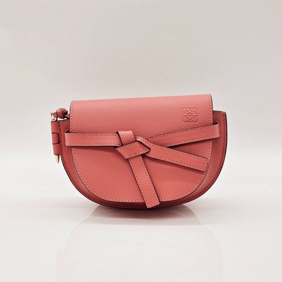 【閒置品♡】LOEWE 🇪🇸 Gate Dual Mini 情人節送禮 玫瑰粉 牛皮革 肩背包 腰包 手拿包 斜背包-1