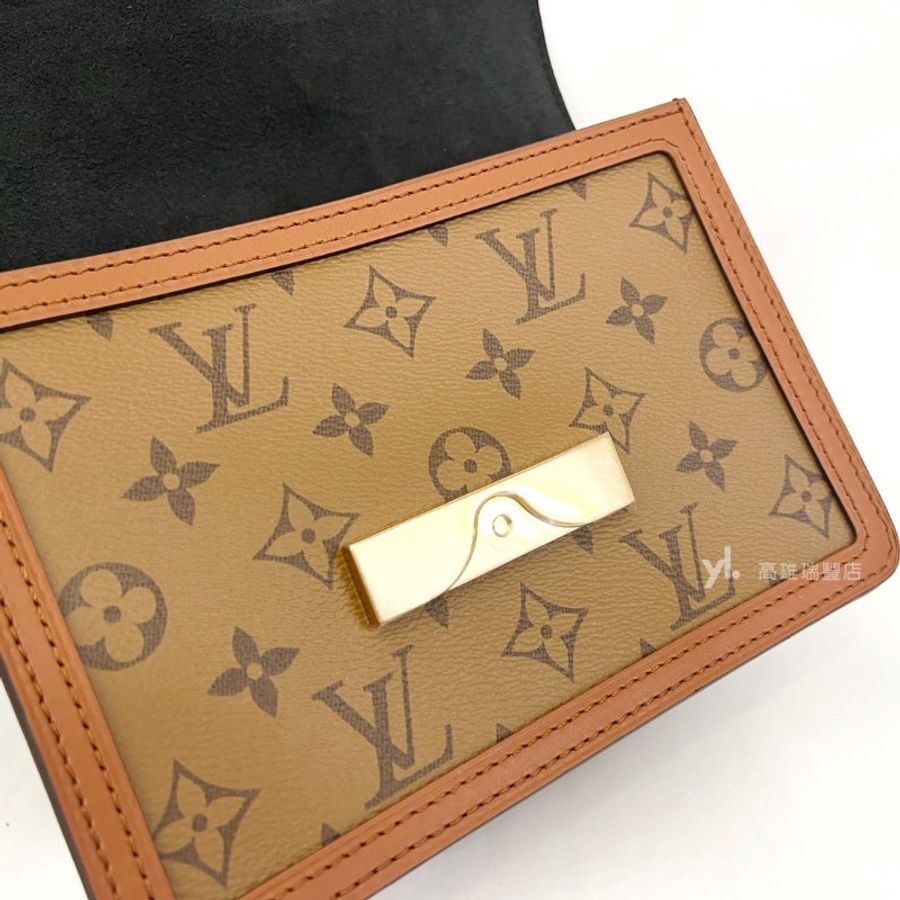 ❣LV 雙色原花金釦Mini Dauphine肩斜背包-7