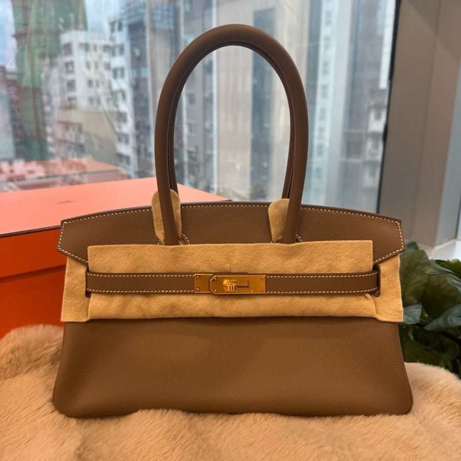 HERMES shoulder29 etoupe ghw大象灰金 evercolor stamp k-0