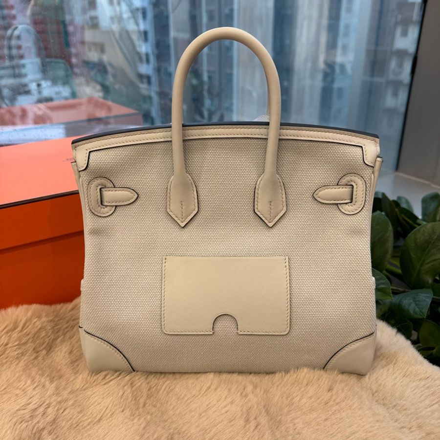 HERMES cargo25 n4鉑金灰銀扣 stamp K-7