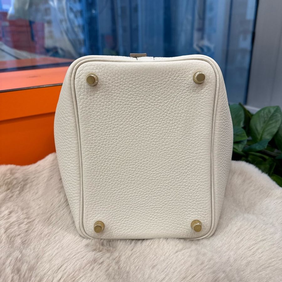 Hermes Picotin 18奶昔白金tc皮 stampK-8