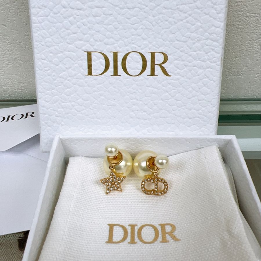 Dior tribales 珍珠logo耳環-1