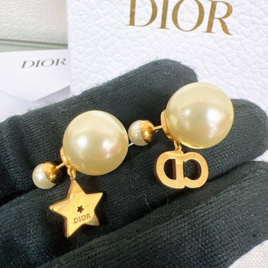 Dior tribales 珍珠logo耳環-2