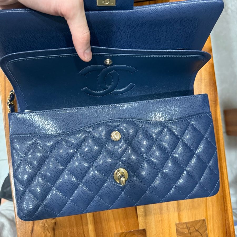 chanel cf25全新深藍色2024芯片款-5