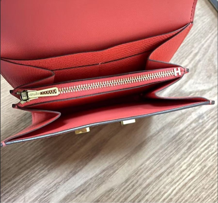 Hermes🌈Constance Wallet❤️齋普爾粉金扣❤️99新🌟Epsom皮🌟閑置🌟短銀包🌟-4