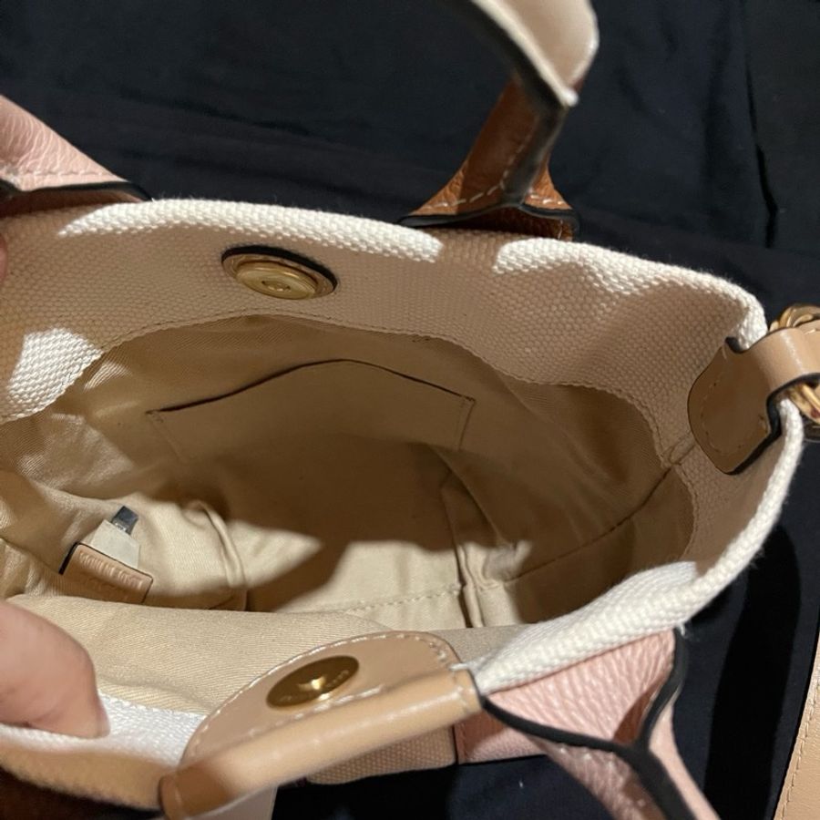 See By Chloe帆布拼接皮革手提側背包-40
