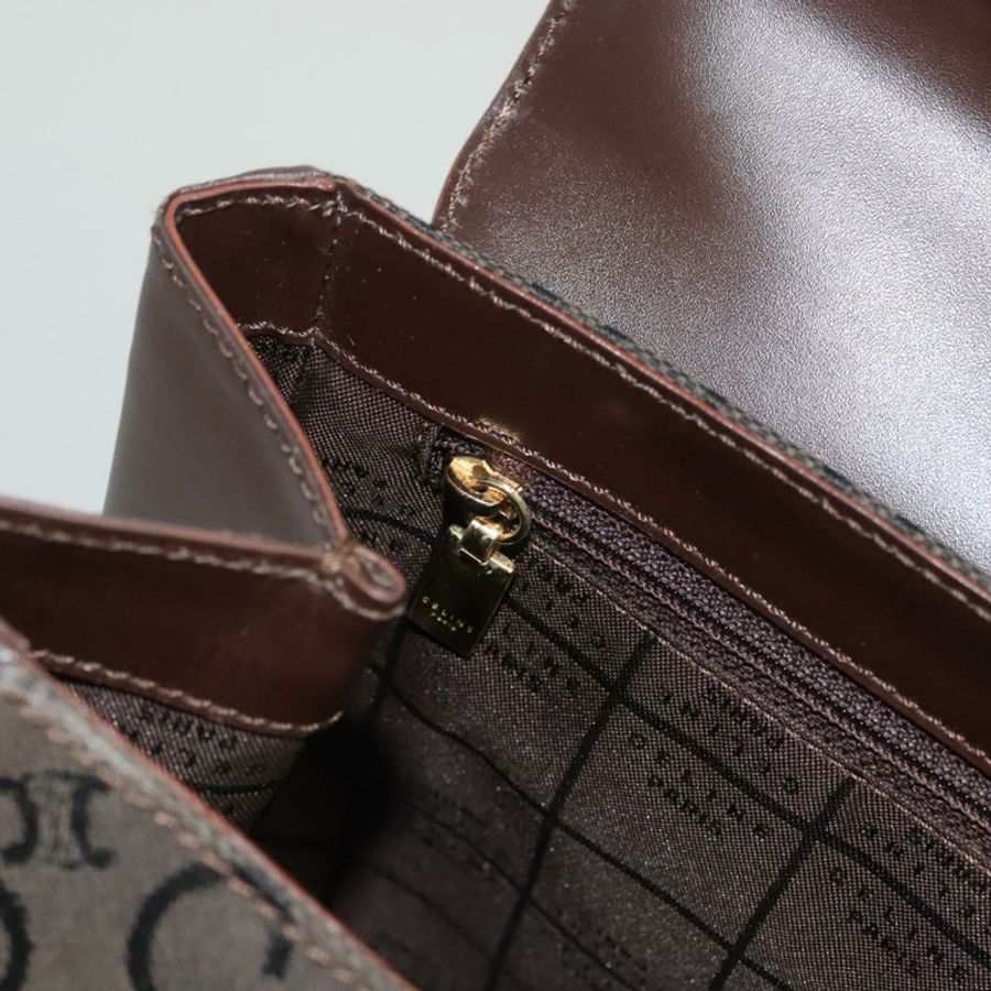 【日本直送】CELINE C Macadam 帆布手提包 棕色金色 正品 SW992-19