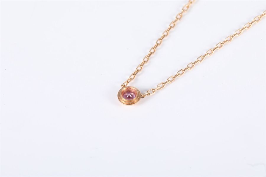 CARTIER(卡地亞) 18K玫瑰金 飛碟系列 單鑽 項鏈 粉鑽-1
