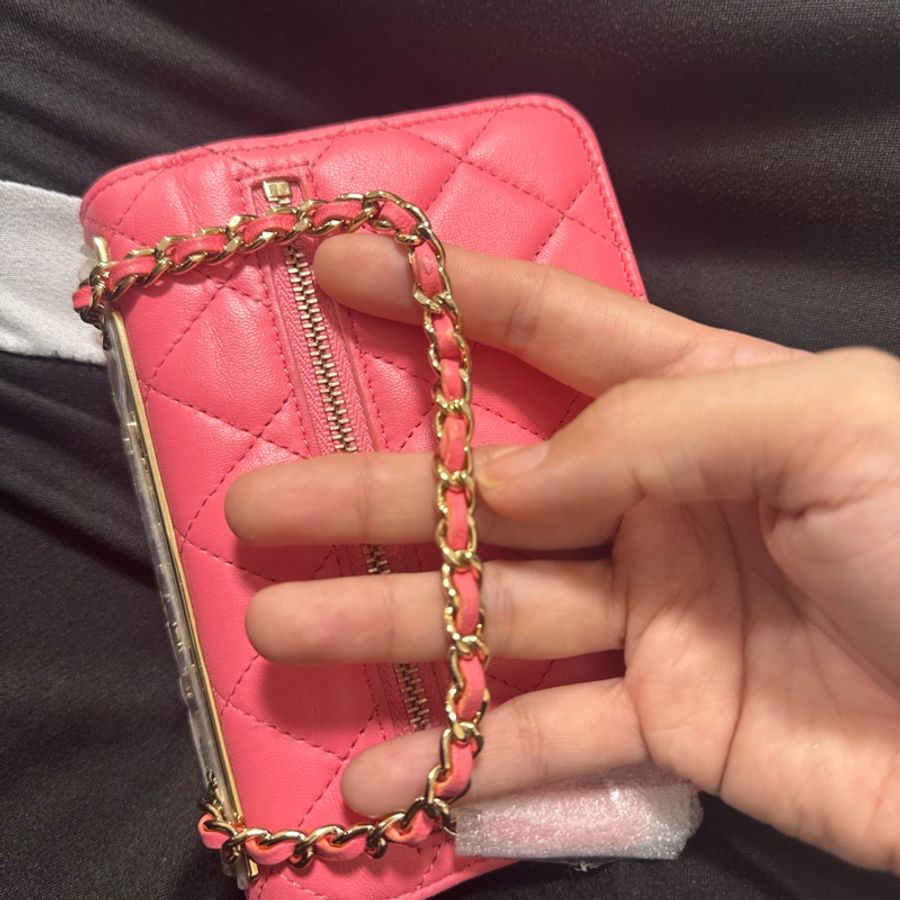 (大概8成新)CHANEL 金雙C Trendy CC 羊皮斜背包(AP1762-粉)-14