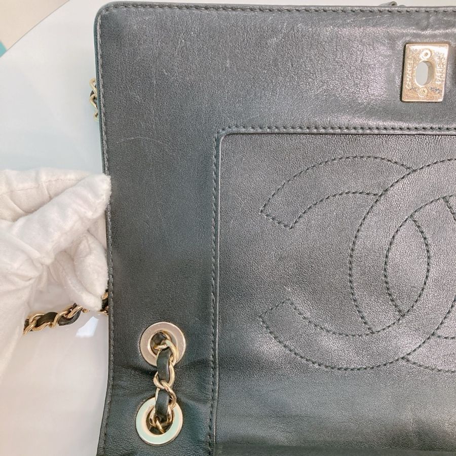 MS0281 香奈兒 絕版款 中號 雙蓋 黑拼軍藍 牛皮Chanel Mademoiselle Medium 28 Cm Seasonal Double Flap Calfskin-23
