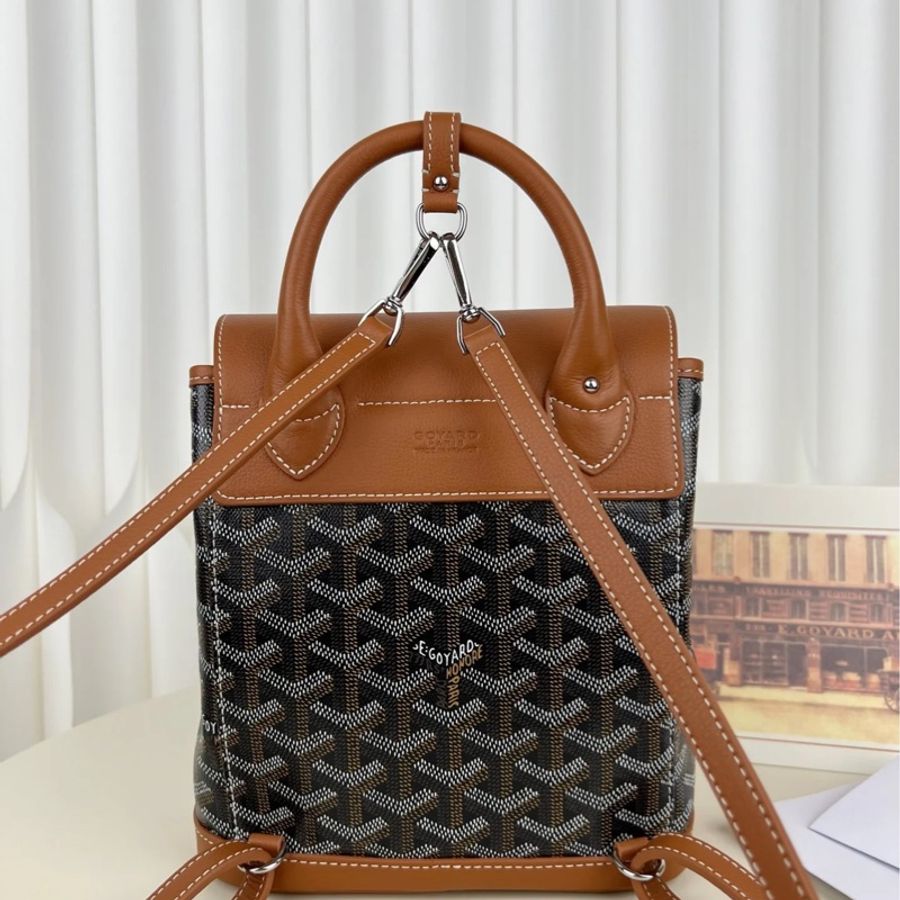 Goyard alpin mini經典棕色老花雙肩後背包 全新閒置🈶購證 低於行情撿漏價💰-9