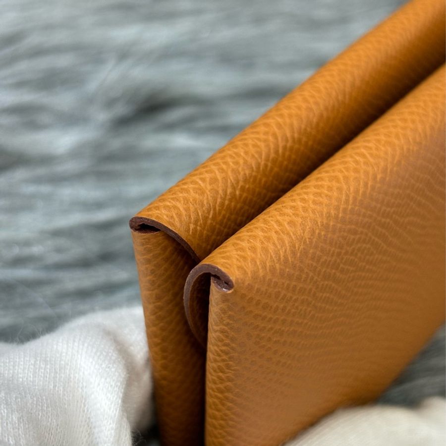 HERMES CALVI DUO EPSOM 金棕色 名片夾 零錢包 信用卡包 短夾 錢包 皮夾-8