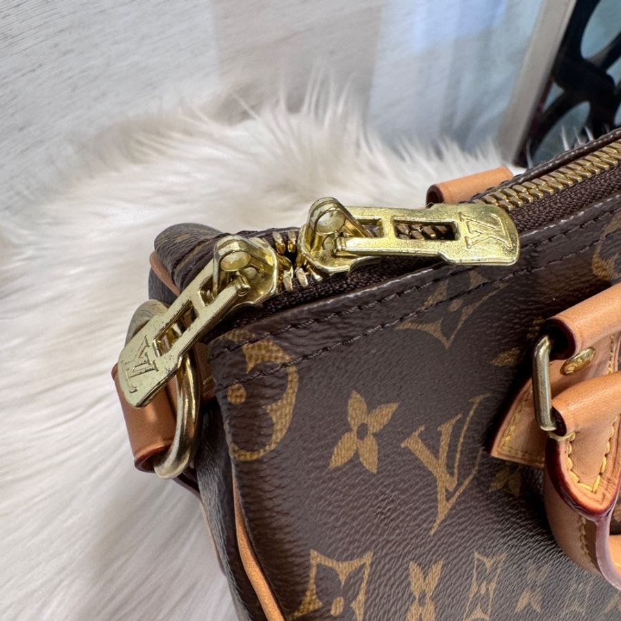 LV Speedy25 老花波士頓包 晶片款-11