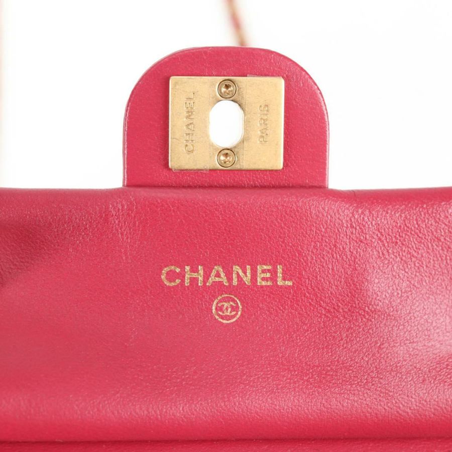 【日本直送】香奈兒 (CHANEL) 絎縫鏈條單肩包 羊皮 粉紅色 金 CC 標誌 Auth 127614SM-20
