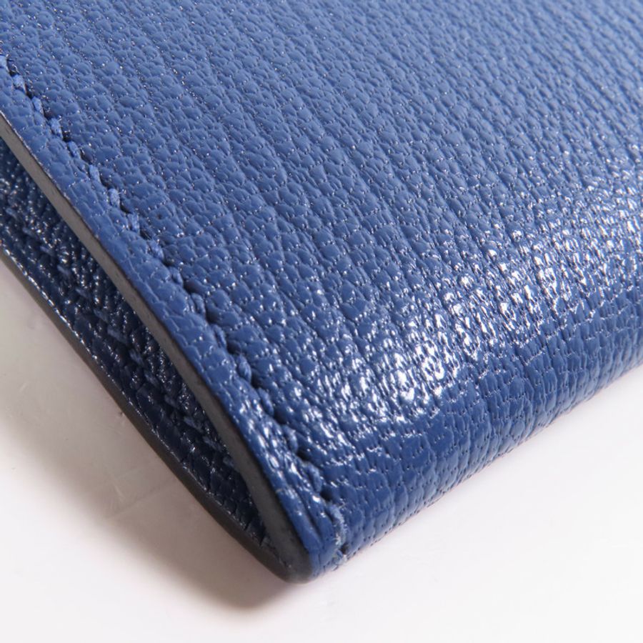 HERMES 【激減優惠】Chevre皮革Cinhetic To Go Wallet銀扣肩背袋7E Bleu Brighton-9