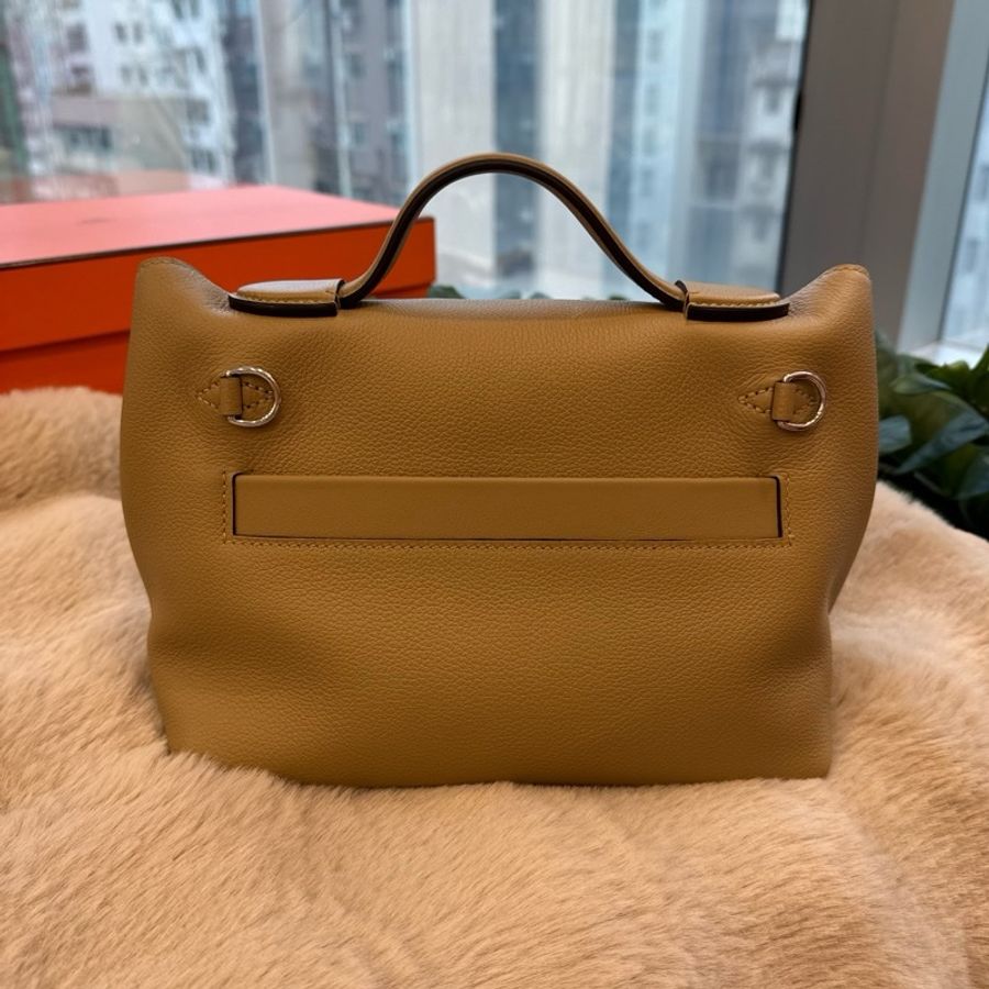 HERMES mini 2424塵埃色拼大象灰銀evercolor& stamp K-1