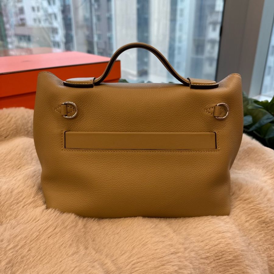 HERMES mini 2424塵埃色拼大象灰銀evercolor& stamp K-6